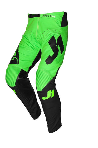 JUST1 J-FLEX YOUTH MX PANTS ARIA BLK/FLUO GRN 26