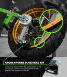 Cross-Spoked Duck Head for Street Bike Tyre Changer