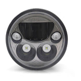 Denali M5 E-Mark LED Headlight Module, 5.75 Round, Black Chrome