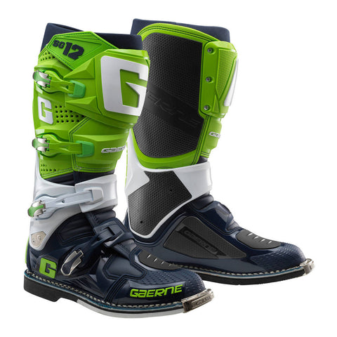 Gaerne SG12 Boot - Fluro Green / White / Navy