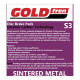 GOLDfren GF113 Sintered Sports S3 Brake Pads (PH21)