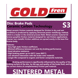 GOLDfren GF379 Sintered Sports S3 Brake Pads (PH503)