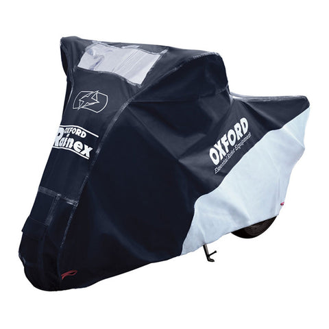 Oxford Rainex Deluxe Motorcycle Cover – Waterproof, Dustproof & UV-Resistant Bike Protection with Solar Charger Pocket